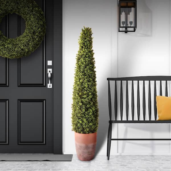 Spring Topiaries Regency International Spring 60 in. Green Artificial Boxwood Topiary in ...