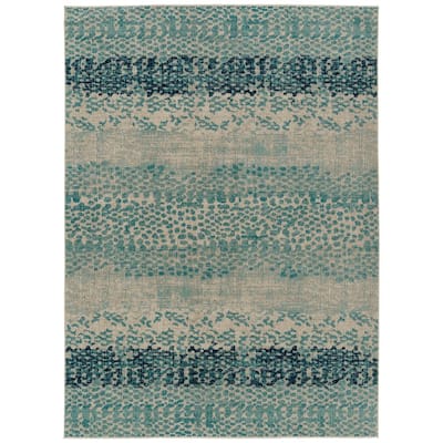 Zuma Beach Collection Blue 2 ft. 2 in. x 7 ft. 6 in. Runner Rug