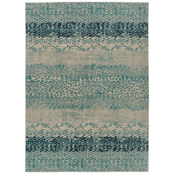 Kaleen Zuma Beach Collection Blue 3 ft. 11 in. x 5 ft. 3 in. Rectangle Indoor/Outdoor Area Rug