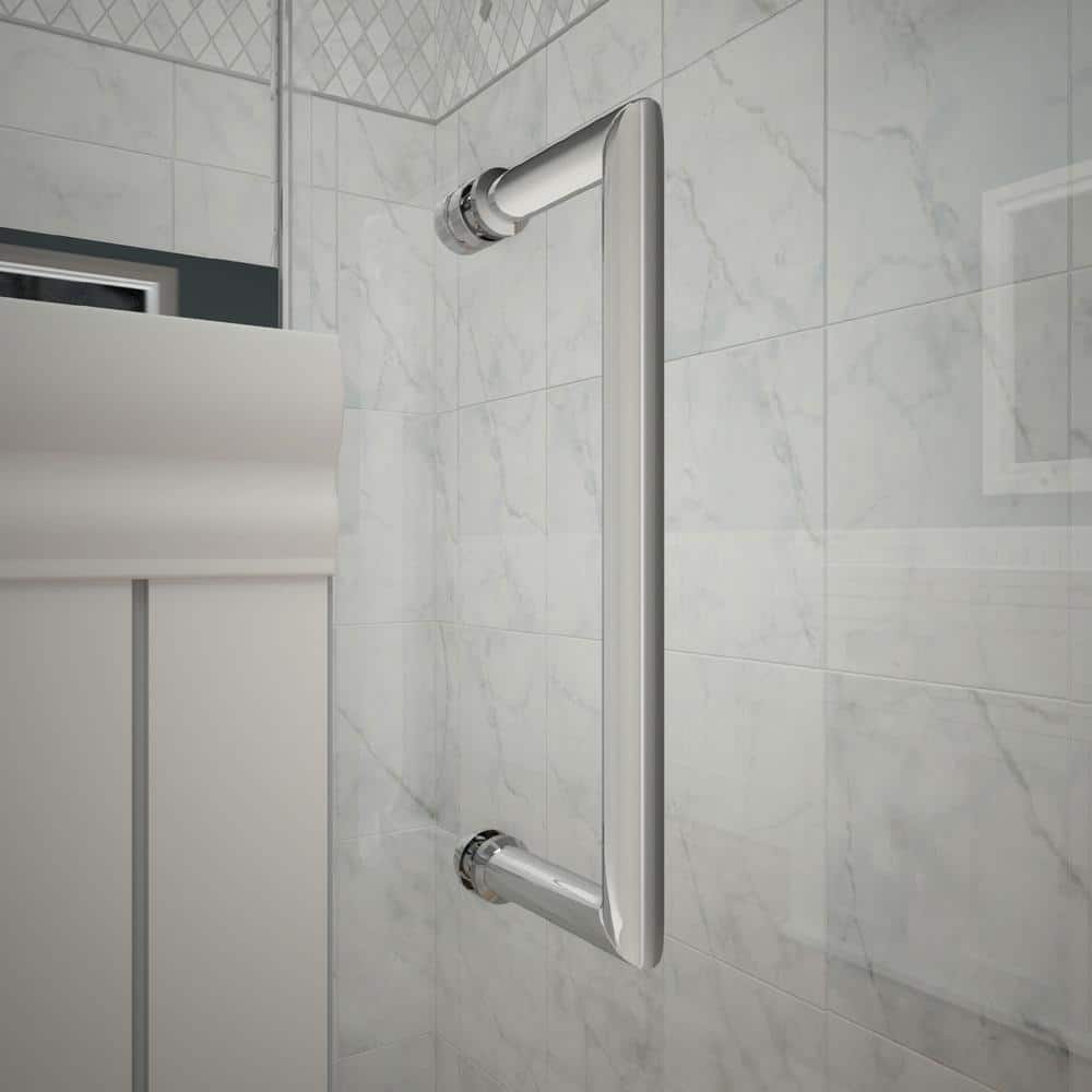 Unidoor Plus 61" Frameless Clear Glass Hinged Shower Door