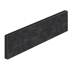 24.5 in. D L x 4 in. D Engineered Composite Countertop Sidesplash in Black Amani with Satin Finish