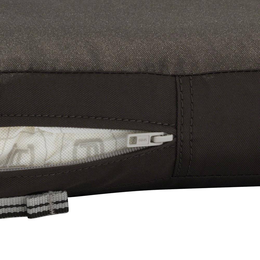 Espresso Water-Resistant Patio Seat Cushion Cover 21 x 21 x 3 Inch