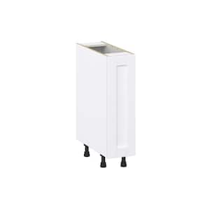 Mancos Bright White Shaker Assembled Base Kitchen Cabinet with Full Height Door (9 in. W x 34.5 in. H x 24 in. D)