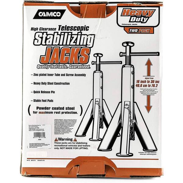 Trailer Stabilizer Jacks Set Of 2 – 1000 Lb Capacity Each, Telescoping ...