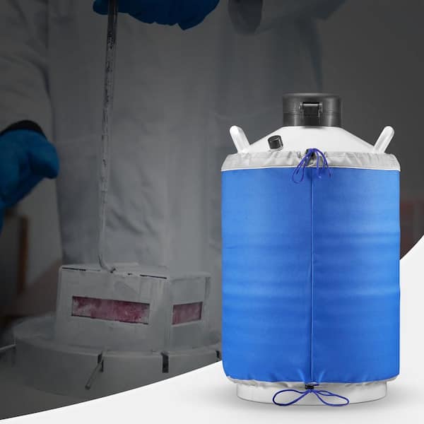 Liquid Nitrogen Tank 20 L Aluminum Alloy LN2 Container Dewar 6-Canisters Carry Bag with Straps, Cryogenic Tank