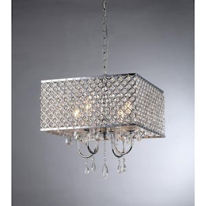 Zarah 4-Light Chrome Crystal Chandelier with Shade