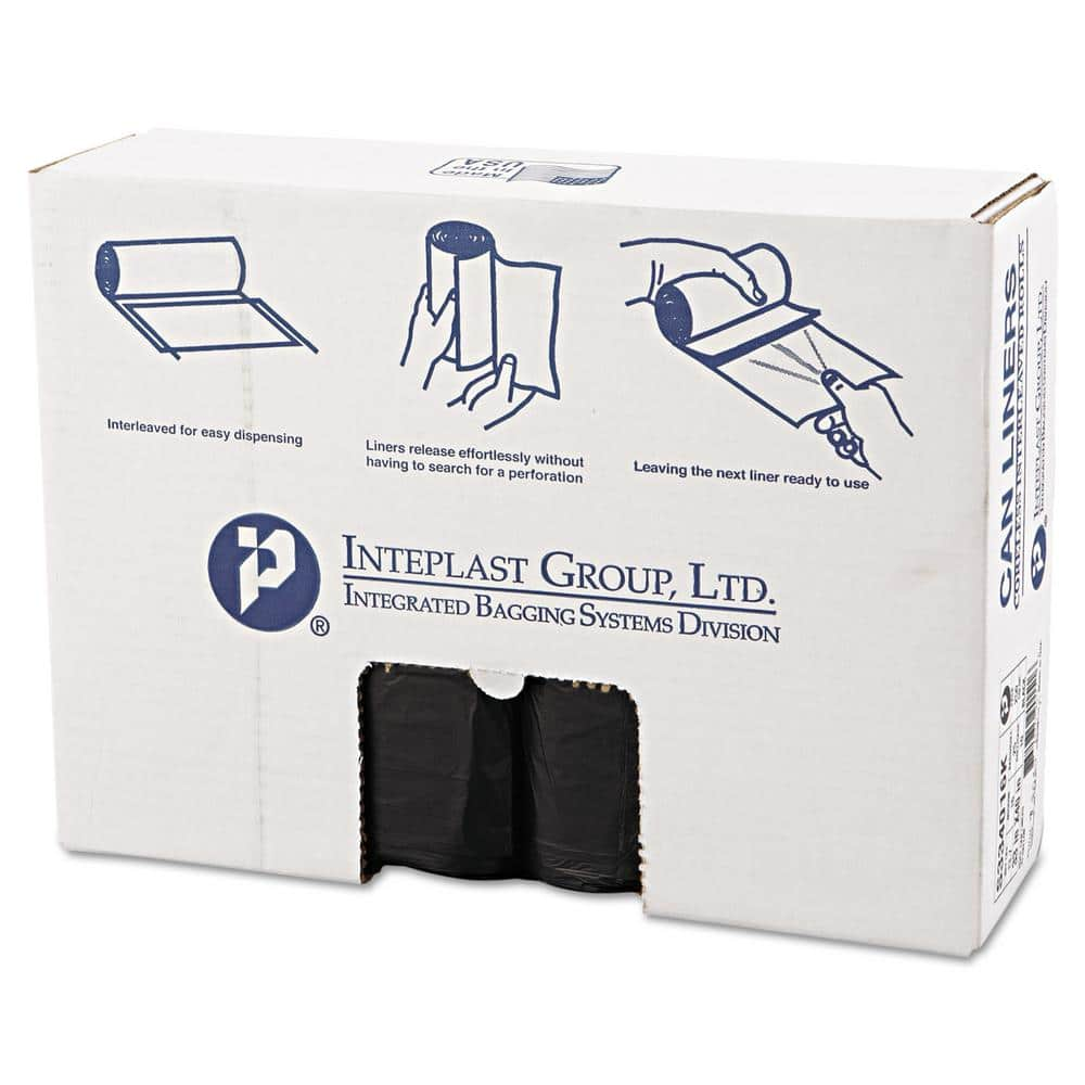 Inteplast Group 33 Gal. Black High-Density Can Liner (25/Roll, 10-Rolls/Carton)