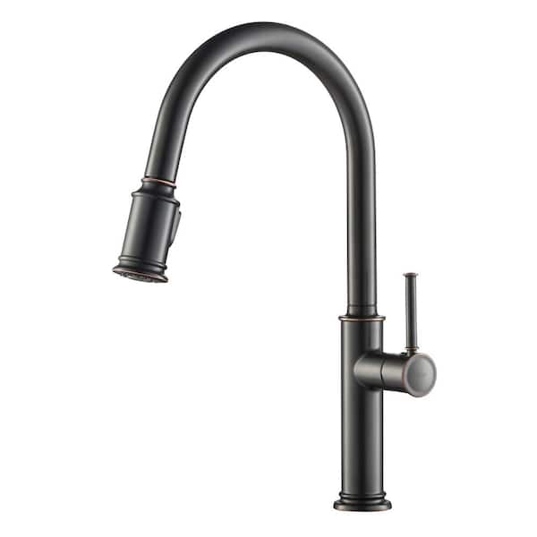KRAUS Sellette Single-Handle Pull-Down Sprayer Kitchen Faucet with Dual Function Sprayhead in Oil Rubbed Bronze