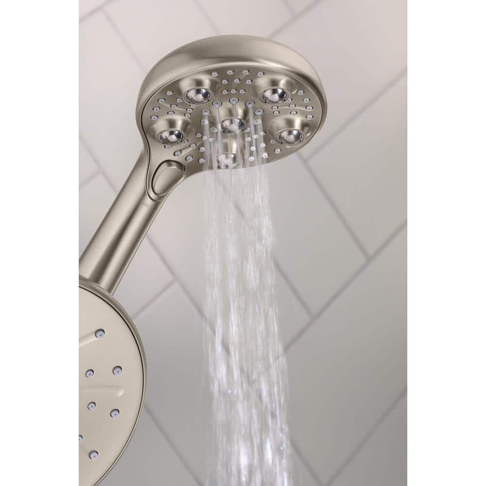 HydroRoller Nickel Dual Handheld and Rain Shower Head