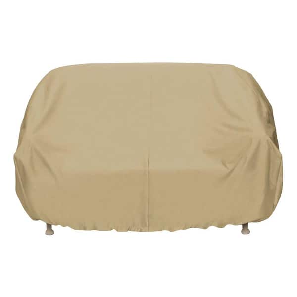 Two Dogs Designs 102 in. Khaki Oversized Patio Sofa Cover