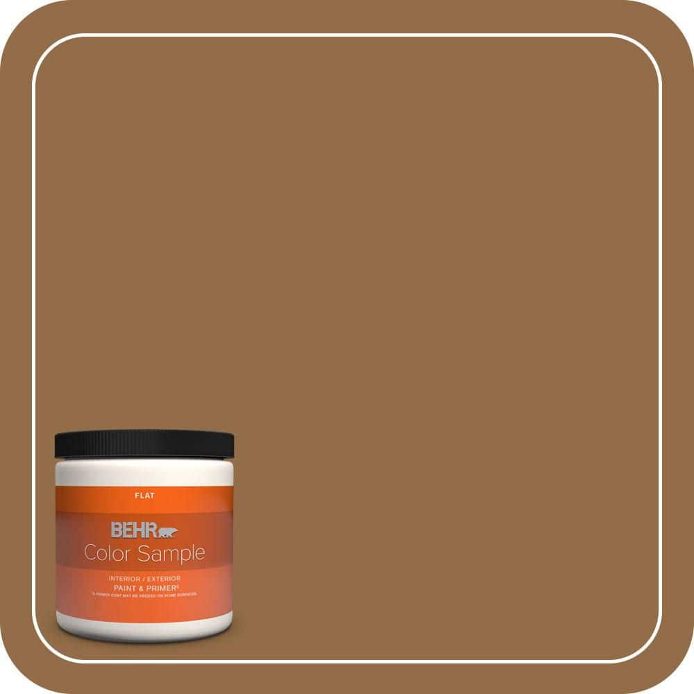 BEHR PREMIUM PLUS 8 oz. #S260-7 Nugget Gold Flat Interior/Exterior