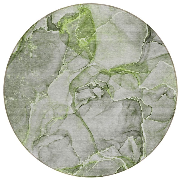 Addison Rugs Chantille ACN519 Green 8 ft. x 8 ft. Round Machine Washable Indoor/Outdoor Geometric Area Rug