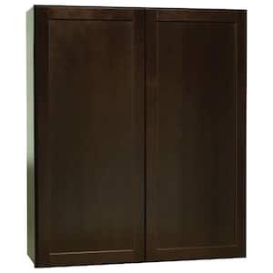 Shaker Assembled 36x42x12 in. Wall Kitchen Cabinet in Java