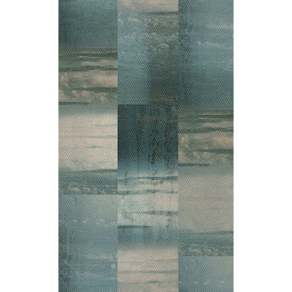 Walls Republic Blue Beaded Geometric Stripe Print Non-Woven Paper Paste the Wall Textured Wallpaper 57 sq. ft.