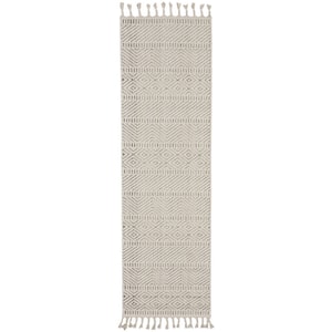 Paxton Taupe 2 ft. x 8 ft. Geometric Contemporary Kitchen Runner Area Rug