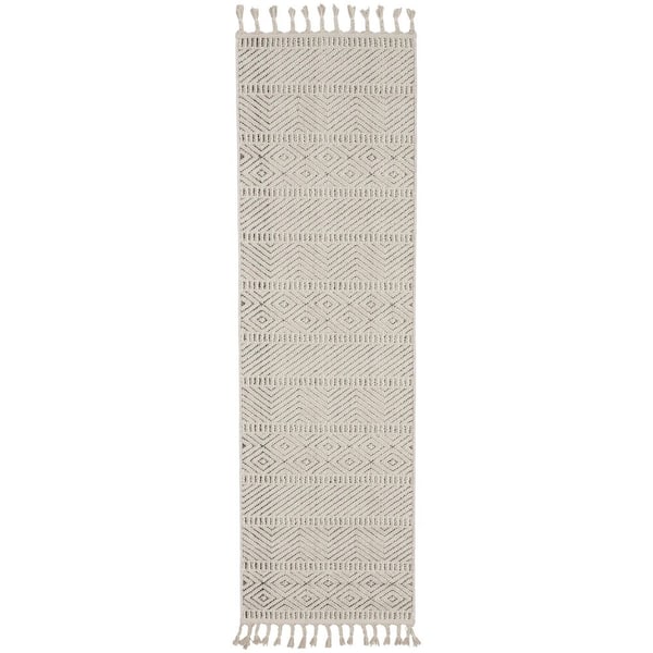 Paxton Taupe 2 ft. x 8 ft. Geometric Contemporary Kitchen Runner Area Rug