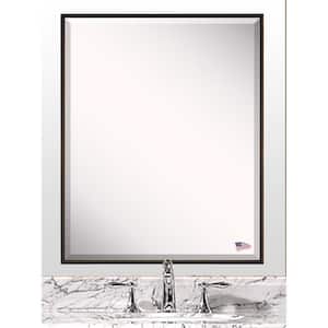 28 in. W x 32 in. H Framed Rectangular Beveled Edge Bathroom Vanity Mirror in Bronze