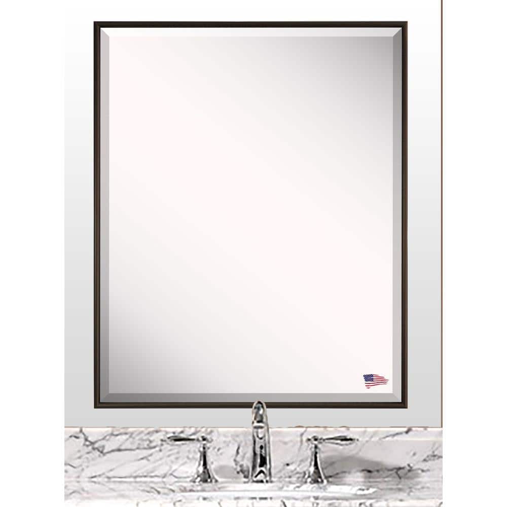 16 in. W x 20 in. H Framed Rectangular Beveled Edge Bathroom Vanity Mirror 