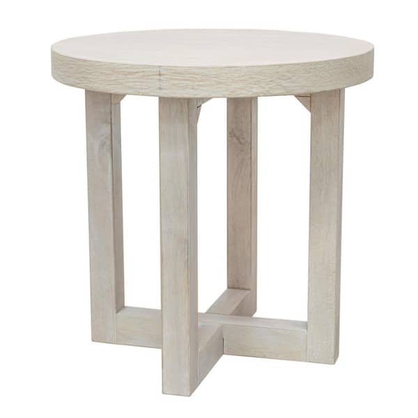 22 inch Round x Base Side Table White