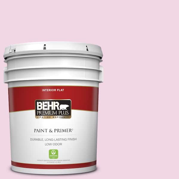 BEHR PREMIUM PLUS 5 gal. #680A-1 Candy Tuft Flat Low Odor Interior Paint & Primer