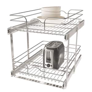 Chrome Kitchen Cabinet Pull Out Shelf Organizer, 18 x 22 In, 5WB2-1822CR-1