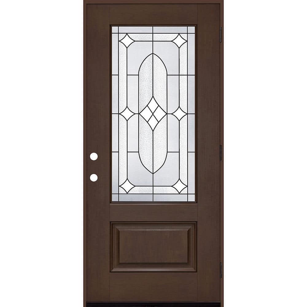 Regency 36 in. x 80 in. 3/4L Axis Glass LHOS Hickory Stain Fiberglass Prehung Front Door with 6-9/16 Jamb price history on PriceWatchPro