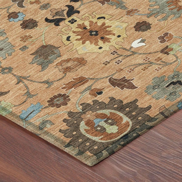 Chantille Machine Washable Indoor/Outdoor Abstract ACN2458 Copper 9 ft. x 12 ft. Area Rug