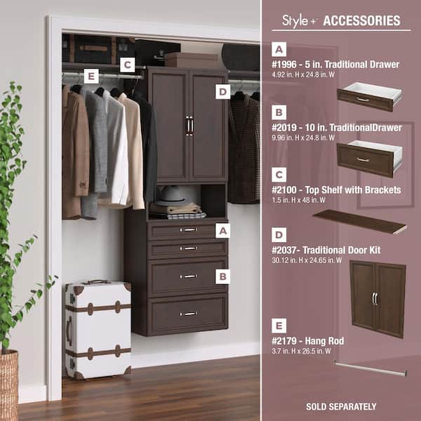 ClosetMaid Style+ 25 in. W Chocolate Hanging Wood Closet Tower