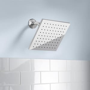 Modern 1-Spray Pattern 8 in. Single Wall Mount Fixed Rain Shower Head in Chrome