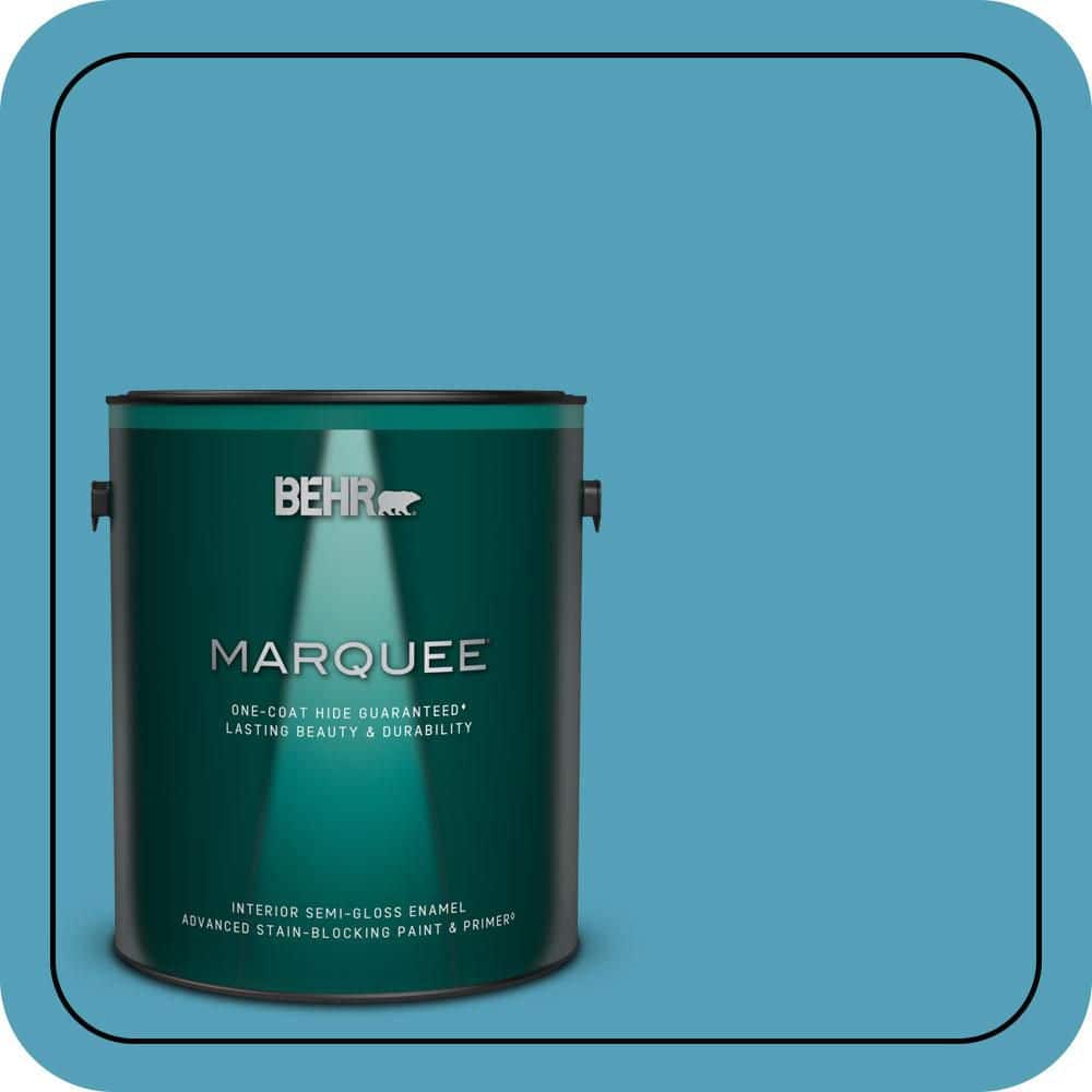 1 gal. #M480-5A North Pole Blue One-Coat Hide Semi-Gloss Enamel Interior Paint & Primer product image for price tracking