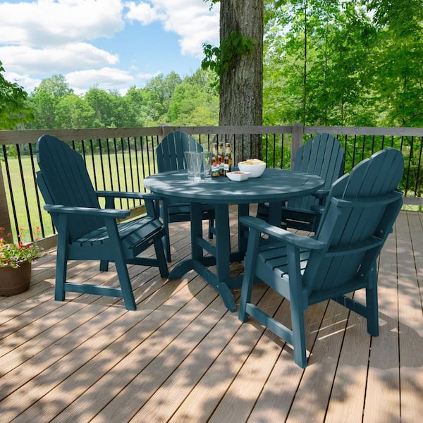 Hamilton Nantucket Blue 5-Piece Recycled Plastic Round Outdoor Dining Set