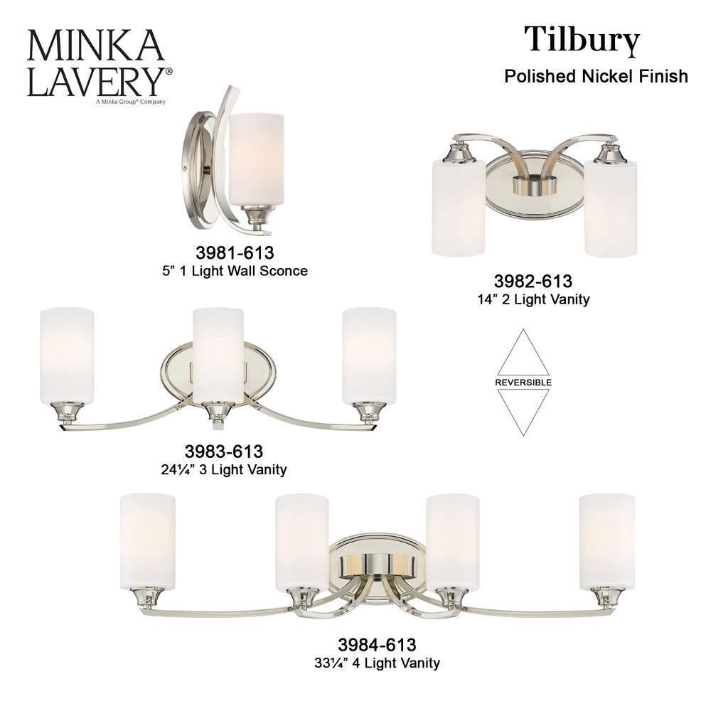 Elegant Polished Nickel 3-Light Bath Vanity with Etched Opal Glass Shades
