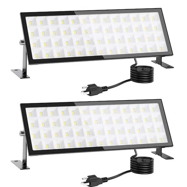 120 Volt 6500K LED Plug-In Work Light 18000LM IP66 Waterproof Adjustable Garage Light Fixture for Workshop (2-Pack)