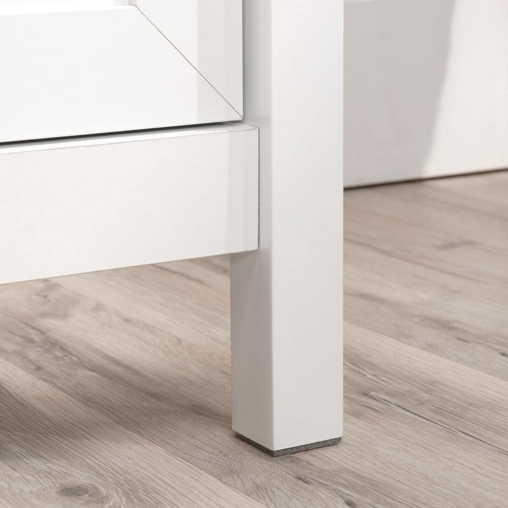 White and Oak Cottage Road Library Base with Hutch