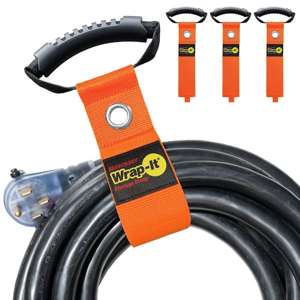 22 in. Blaze Orange Hook and Loop Easy Carrying Straps with Handle (3-Pack)