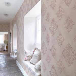 Rachel Ashwell Diamond Motif Pink Wallpaper