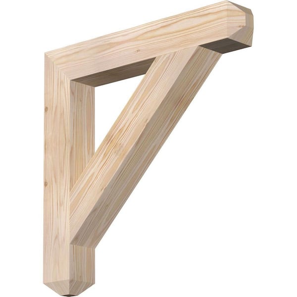 Ekena Millwork 3.5 in. x 24 in. x 24 in. Douglas Fir Traditional Craftsman Smooth Bracket