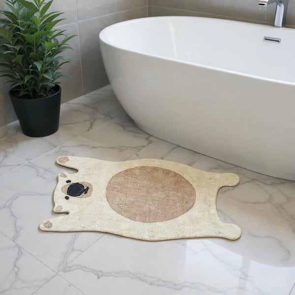 2 ft.  x 4 ft.  Brown And Off White Bear Youthful Hand Knotted Washable Area Rug