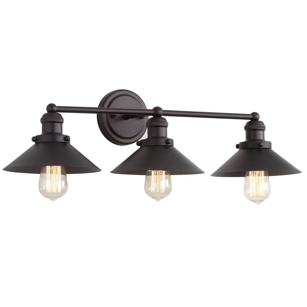 Elegant July Oil-Rubbed Bronze 3-Light Vanity Sconce with Clear Shade