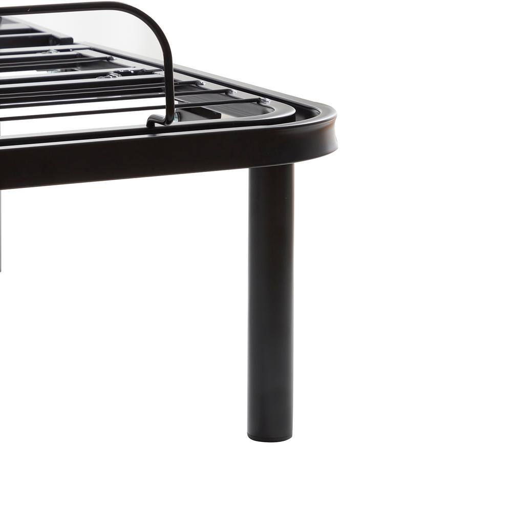 Full Size Black Metal Adjustable Bed Frame with Wireless Remote