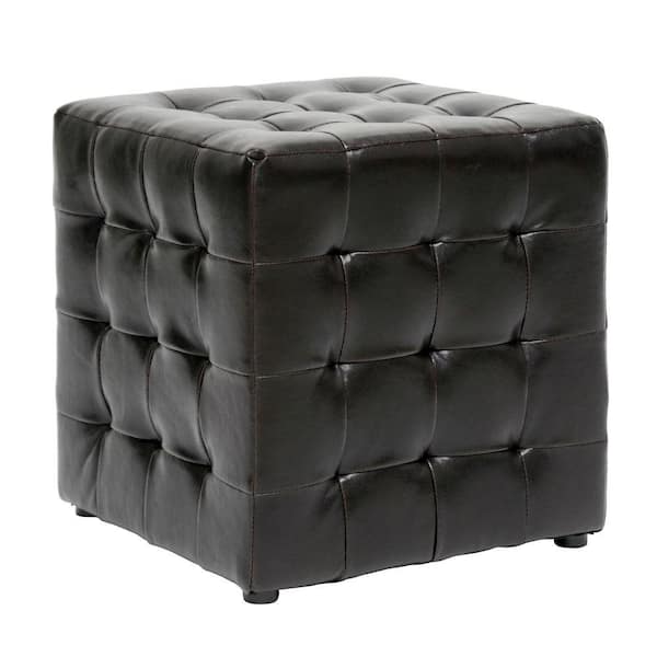 Baxton Studio Siskal Dark Brown Accent Ottoman (Set of 2)