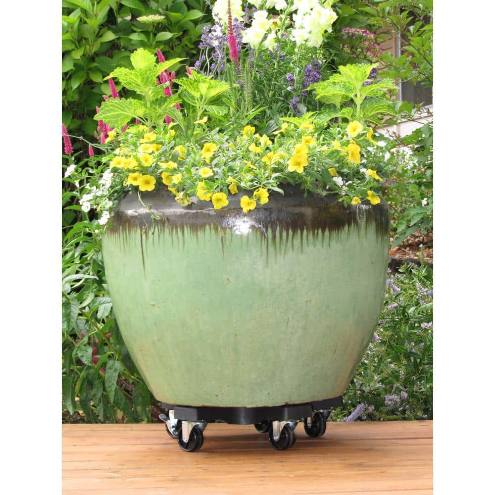 14-Inch Black Heavy Duty Wheeled Plant Stand