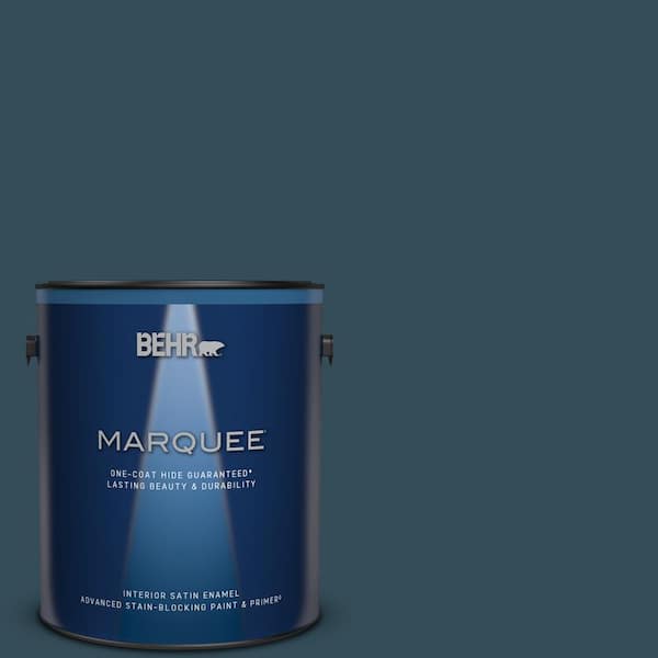 BEHR MARQUEE 1 gal. Home Decorators Collection #HDC-CL-28 Nocturne Blue Satin Enamel Interior Paint & Primer