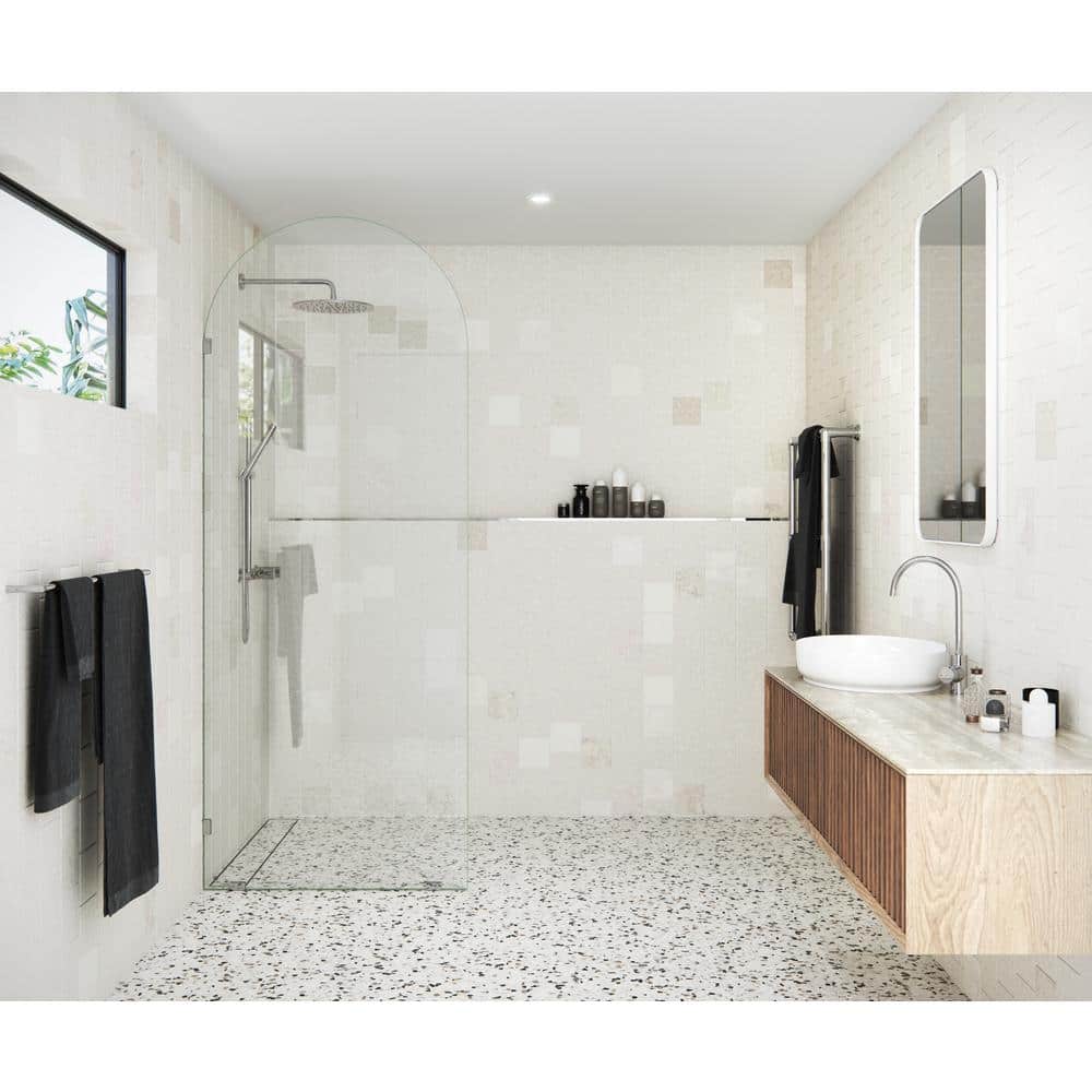 Venus 34" x 86.75" Frameless Arched Glass Shower Panel