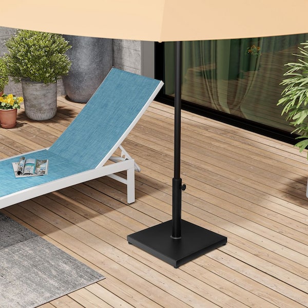 43 lbs. Square Cement Concrete and Steel Outdoor Patio Umbrella Base in Black