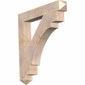 5.5 in. x 44 in. x 44 in. Douglas Fir Merced Arts and Crafts Smooth Bracket