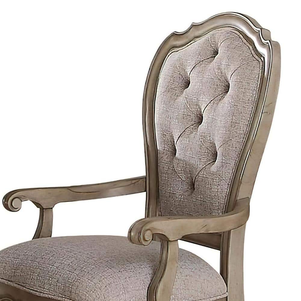 Chelmsford Gray and Brown Rubberwood Dining Chairs, Set of 2
