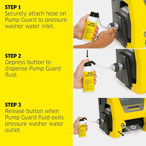 Karcher Pump Guard Aerosol 4 oz. Pressure Washer Pump Protector, Antifreeze  and Lubricant 8.760-686.0 - The Home Depot