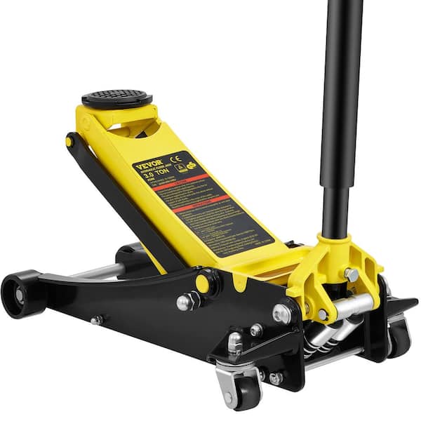 VEVOR 3-Ton 6600 lbs. Floor Jack Low Profile Racing Floor Jack with Dual Pistons Quick Lift Pump Lifting 3.35 in. to 19.69 in.