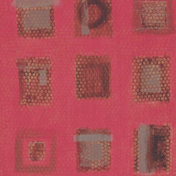 The Wallpaper Company 56 sq. ft. Red Free Form Squares Wallpaper